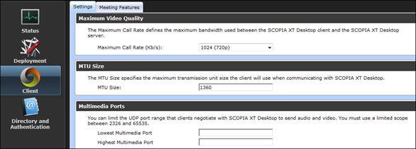 Implementing Port Security for the Scopia XT Desktop server Figure 22: UDP Multimedia Ports 4. Configure your port range (using any values between 2326 and 65535) by doing the following: a.