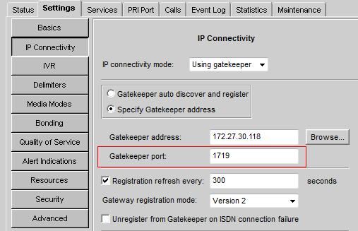 Implementing Port Security for the Scopia Gateway Figure 29: Gatekeeper Port Settings 4. Modify the port value in the Gatekeeper port field. 5. Select Upload.