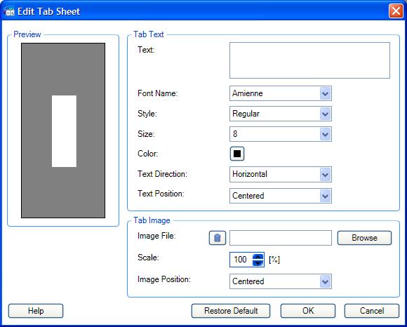 Editing Document 5 8 Specify the text attribution. Font Name: You can select the font for text to be displayed in tab from the available fonts on the Printgroove POD Ready machine.
