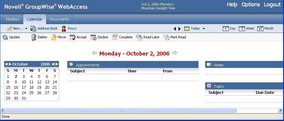 Day View 1. Click the Calendar tab in the main window. 2. Click Day in the top right corner of the Calendar view.
