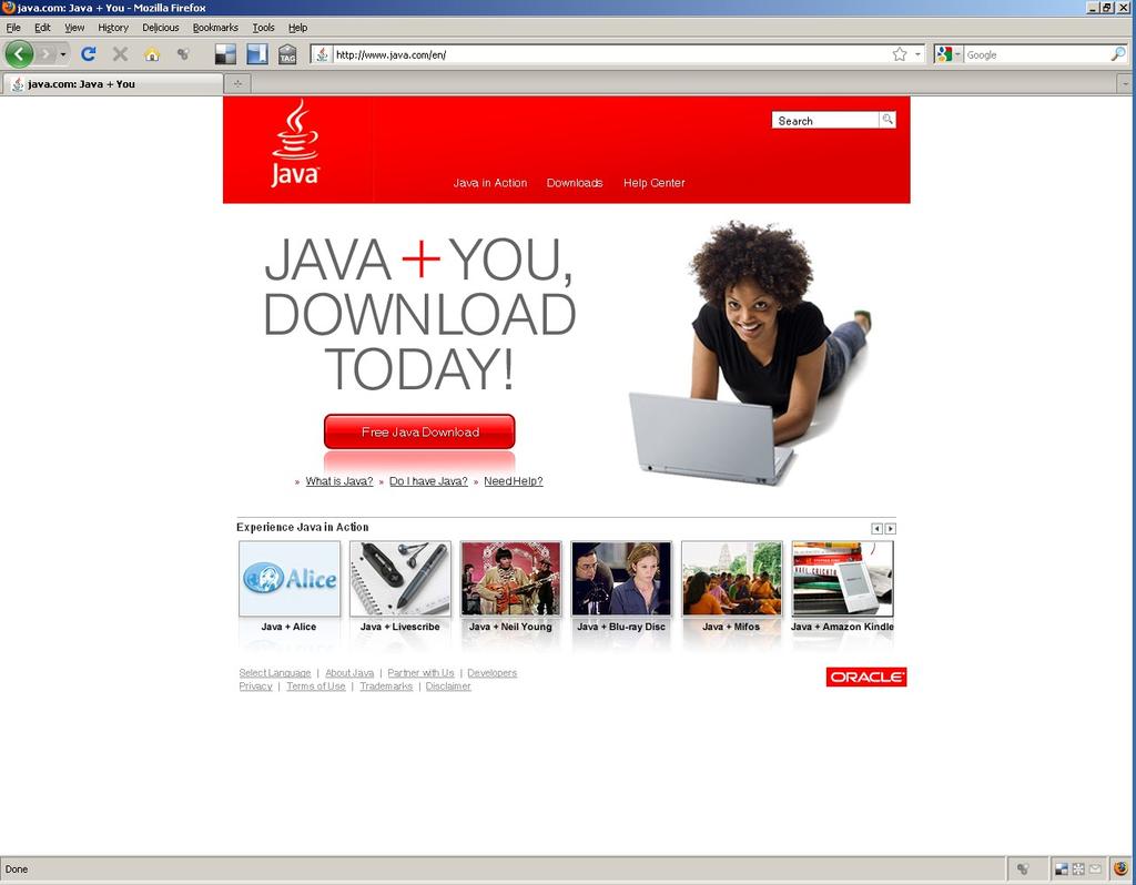 In a new browser window go to http://www.java.