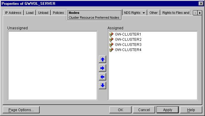 2 Arrange the servers in the cluster into the desired failover path for the WebAccess Agent volume (WebAccess