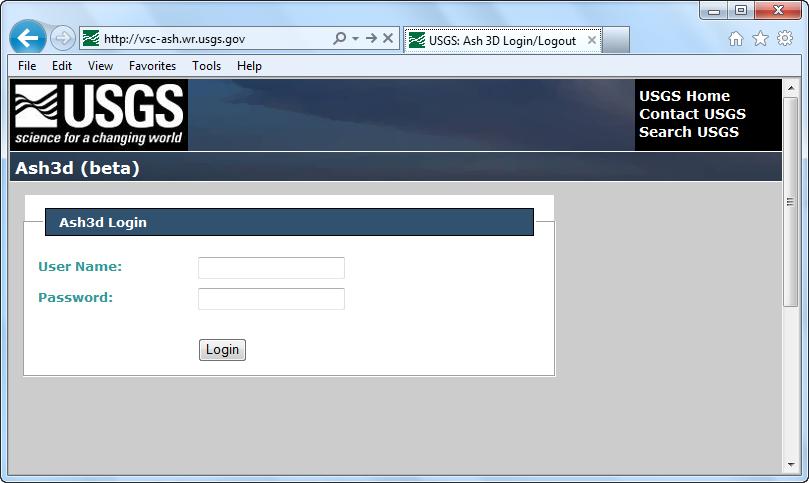 The Ash3d web interface Password-controlled site http://vsc-ash.wr.usgs.