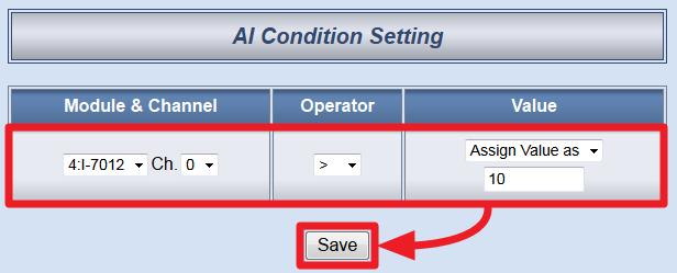 8. On the Rule1 Setting Page (on the right side), select AI as IF Condition for Condition 1, and then click on the right side button to edit detailed information. 9.