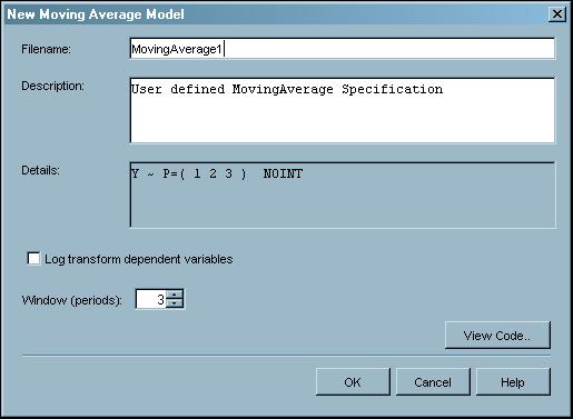 Working in SAS Forecast Studio Creating User-Defined Models 2. Click the Custom Models tab in the Project Models dialog box. 3. On the Custom Models tab, click New. The New Models dialog box opens. 4.