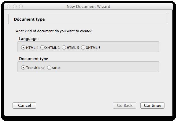 The New Document Wizard 7.1.