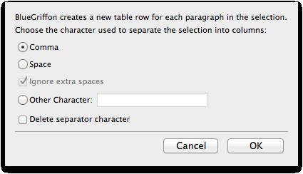 Create a Table from a series of paragraphs Warning: adjacent 9.2.