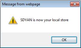 5. Click the OK button in the pop-up message, SDYAN is now your local