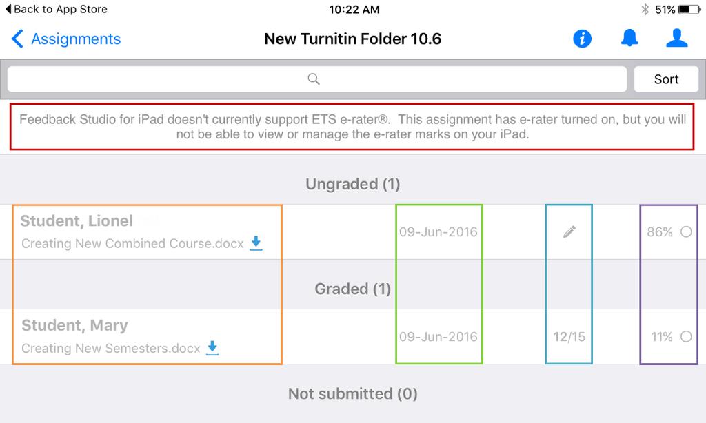 If you would like to see the Grammar (previously GradeMark) report, you will need to use the full version of Turnitin through your computer s browser. 20.