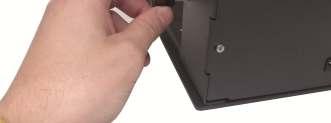 Loosen the thumb screws and move the rewinder base to align the rewinder with the printer, if necessary. 13.