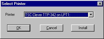 2.3. Software Configuration Select FILE and from the drop down menu choose SELECT PRINTER ensure that the TSC Clever TTP-342 is selected.