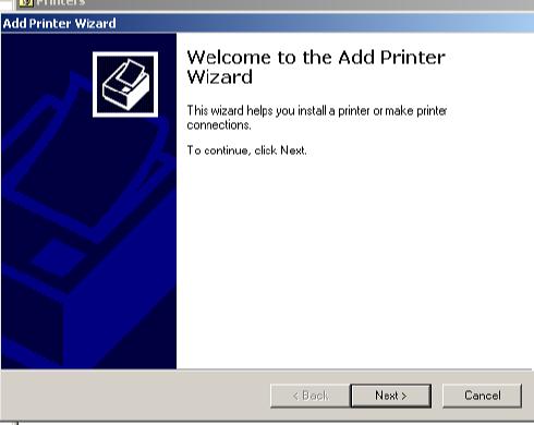 This will open your Printer Wizard. On each page of the wizard, answer the questions and press NEXT.