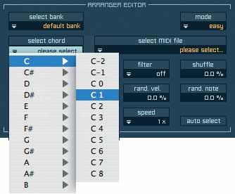 Use the key pull-down menu to change the root key of all MIDI files in one step.