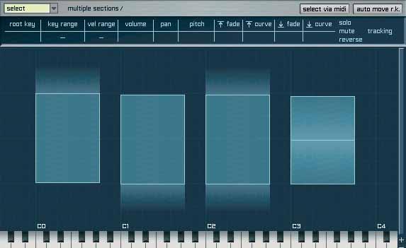 MAGIX INDEPENDENCE 3.0 Manual 125 Key Range: Sets the range of one or multiple Zones and thus the start and end position.
