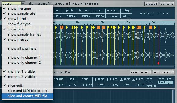 MAGIX INDEPENDENCE 3.0 Manual 143 You can also slice your audio loop and import the MIDI file in one step directly in Independence.