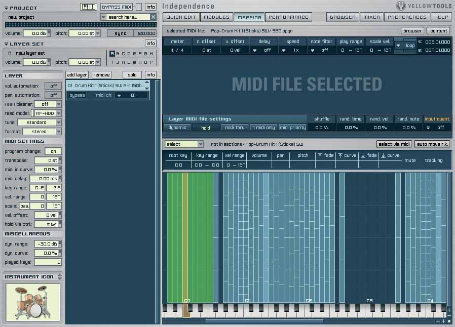 MAGIX INDEPENDENCE 3.0 Manual 145 MIDI File Editor Independence s MIDI file Editor is one of the most powerful MIDI integrations you will find in software samplers.