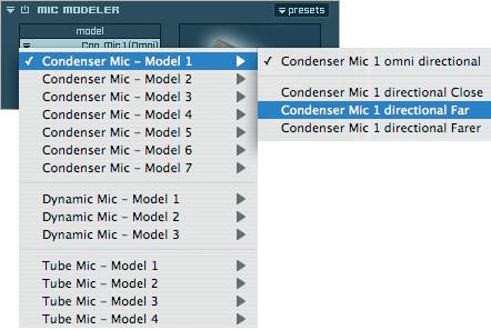 224 CHAPTER 11 Insert Filter and Effects Mic Modeler The Mic Modeler allows you the immediate assignment of different microphone characters to your instruments.