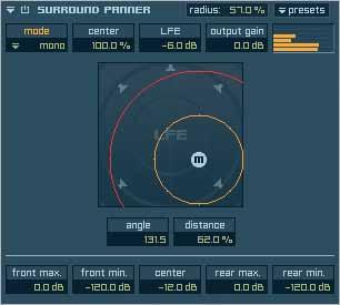 228 CHAPTER 12 Pro Surround Environment Surround Panner The surround panner enables you to use instruments that contain stereo, mono or surround audio files in any Independence surround
