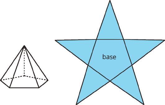 A pentagonal pyramid and its net are