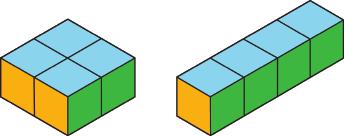 Surface area and volume are different attributes of three-dimensional figures.