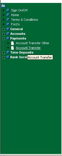 transfer between own account and to different accounts, etc.