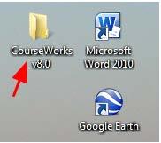 Activating your Software 1. Double-click on the CourseWorks v8.0 folder located on your desktop. 2.