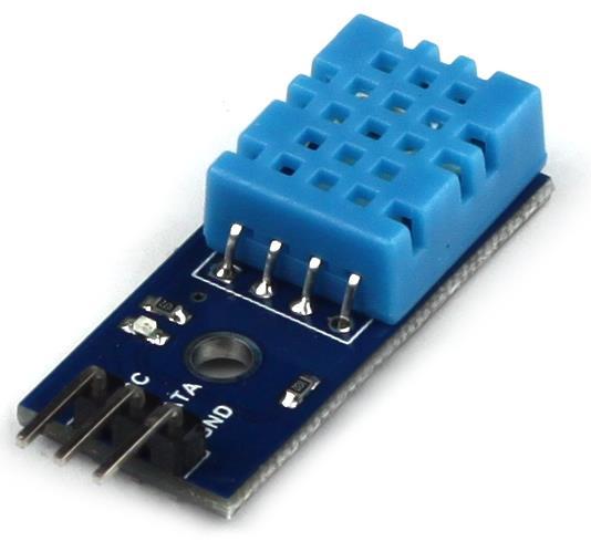 2.3 DHT11 Humidity & Temperature Sensor This DHT11 sensor module features a temperature & humidity sensor complex with a calibrated digital signal output.
