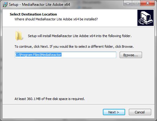 Getting Set Up Installation Here is how to install MediaReactor Lite for Adobe. Attach a standard keyboard, mouse and VGA monitor to the system. Plug the system in and turn it on. IMPORTANT!