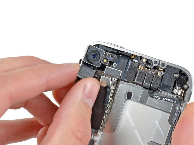 After reinserting the new camera, verify these connectors if the IPhone does not power on.