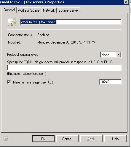 Exchange server and who are deploying the Fax server application. To configure the Exchange SMTP connector: 1.