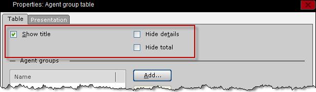 hide details and totals by selecting the required