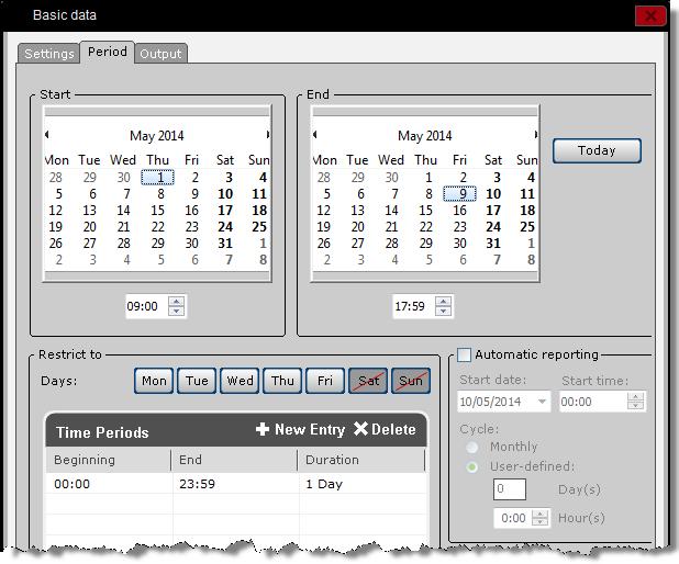 time. You can also restrict the report to exclude days that are not covered, as in weekends, etc.