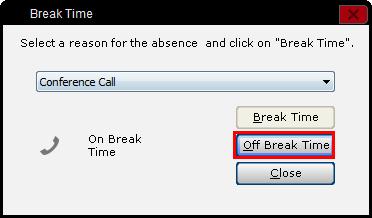 icon, then on the Break Time screen, click on the Off Break Time