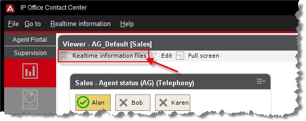 informational, giving details of the agent and their current state. Default Topic Realtime Screen To select a real time screen that will used by default: 1.