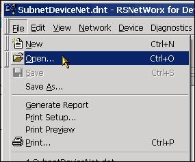 Create DeviceNet Network Software Files Chapter 3 12. Save the DeviceNet subnet configuration file. Name the file so it can be easily identified as the subnet.