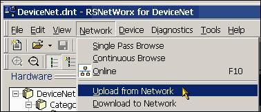 If the network is not online, choose Online from the Network pull-down menu. 3.