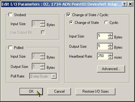 Chapter 3 Create DeviceNet Network Software Files 13. Select the 1734-ADN adapter and move it to the Scanlist. 14. Click Edit I/O Parameters. 15.