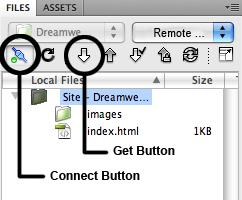 Dreamweaver CS4 24 DEFINING REMOTE INFO Dreamweaver allows you to connect to your main server space and retrieve stored folders located on your site.
