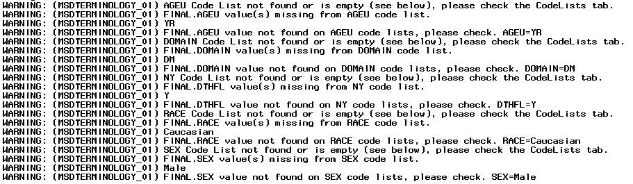 Note by default only expected (EXP) or required (REQ) variables are kept, and only kept variables will have their code list added to the Code List worksheet in the beginning, therefore users will not