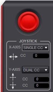 the axis will bend the keyboard pitch. Single CC: Moving the X-Y controller along this axis will send a CC message.