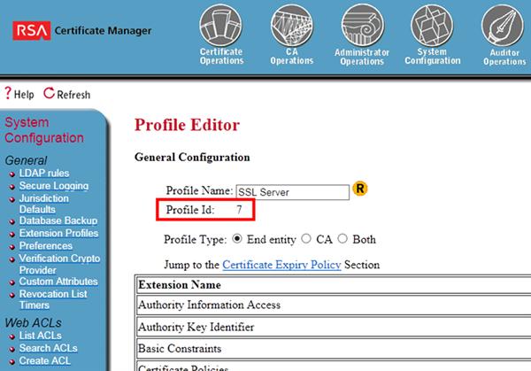 Chapter 2: RSA CM Configuration 6. The Profile ID will be listed under the Profile Name. Take note of this number.
