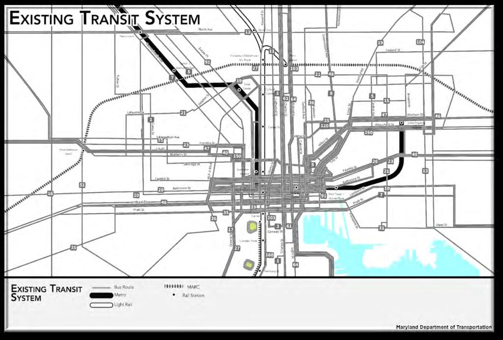 Existing Transit Services Major Problems Realized: Lengthy routes Highly congested Downtown On-time performance Missed trips
