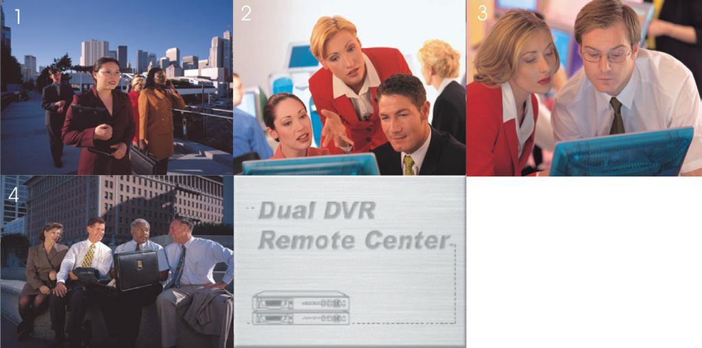 4.5.1 Setting DVR Control from Remote Center. 3. DVR Information: The dual remote center shows system status of DVR1 server, including DVR server IP, Video Mode, Speed and Frame Rate. 4.