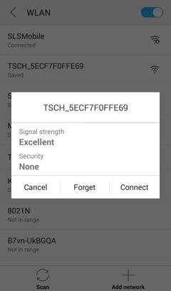 Working with TSCH STANDARD 420 App Figure 2-15.Android App Connecting to TSCH STANDARD 420 Through WiFi 4.