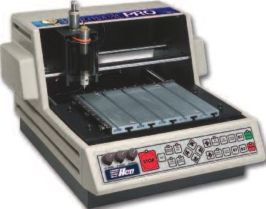 Maintenance free Ball Bearing cutter spindle system, hardened shafts, Super Jaw 3 sure grip vises. Weight: 32.8 lbs. (14.kg) Dim.: 14.5"W x 17.5"D x 8.75"H (36.8cm x 44.5cm x 22.