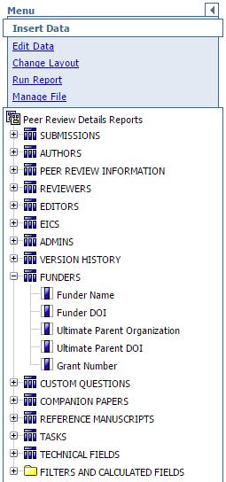 The fields include: Funder Name - The name of the funder as provided during submission.