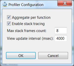 2-1-5. Select TCF Profiler and click OK. The TCF Profiler tab will open in the same window where Outline view was open. 2-1-6. In the TCF Profiler view, click the start button. Figure 6.