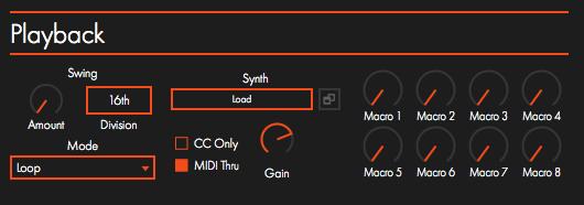Playbac k Sec tion The Playback section allows you to manage the different ways Midi Madness plays back the MIDI.