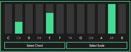 As you can see, of all the notes available there, only A#, C#, and E have bars against them. This means that Midi Madness will only choose one of those notes when looking for a note.