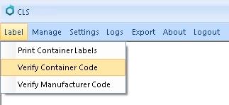 46. HOW TO VERIFY A CONTAINER CODE To check all information on a printed label, go to the main menu choose Label then Verify Container